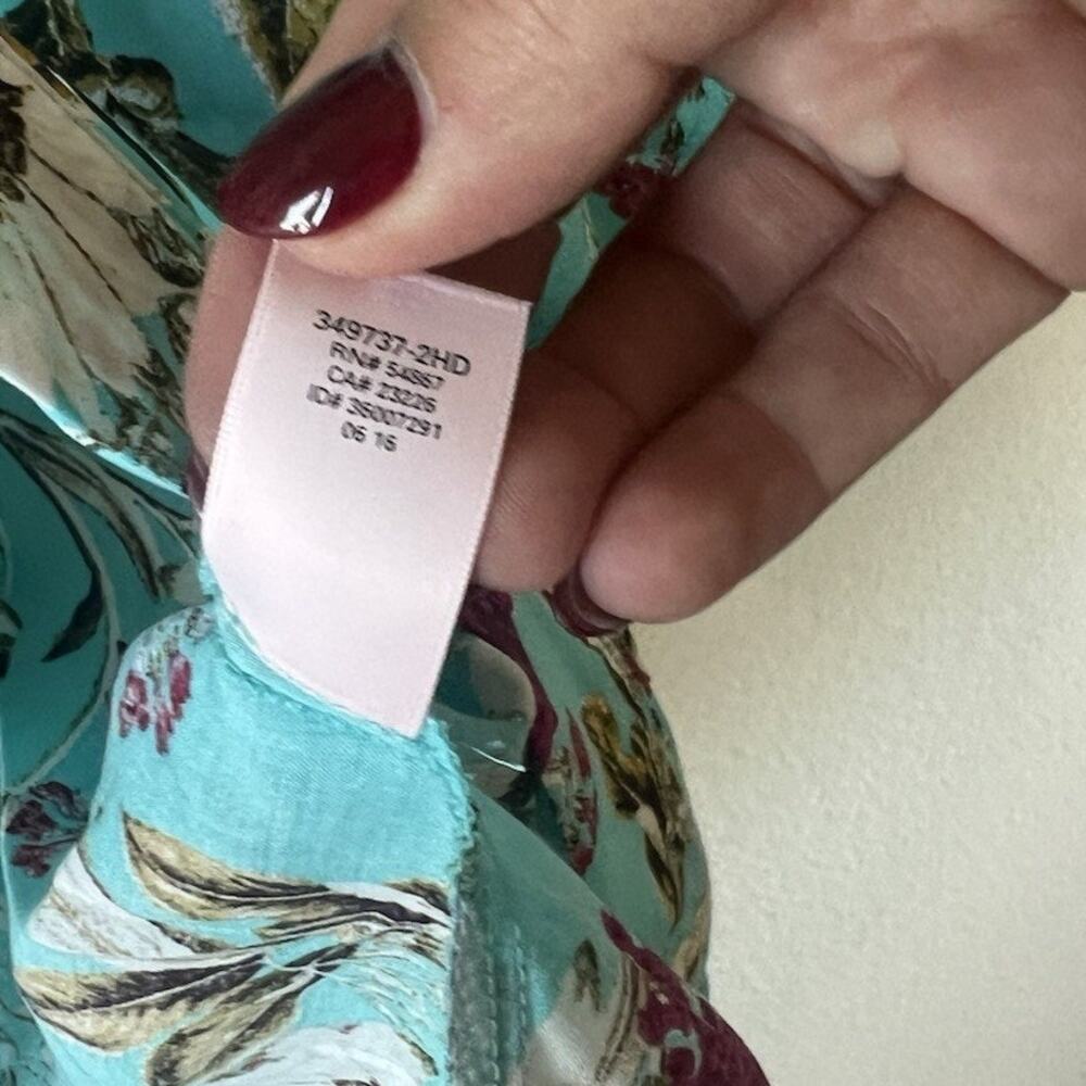 Victoria’s Secret Floral Kimono XS/S Cover Up Turquoise Beach NWT - Picture 6 of 8